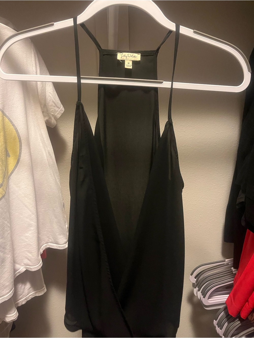 Y2K Black Spaghetti Strap Surplice Camisole
